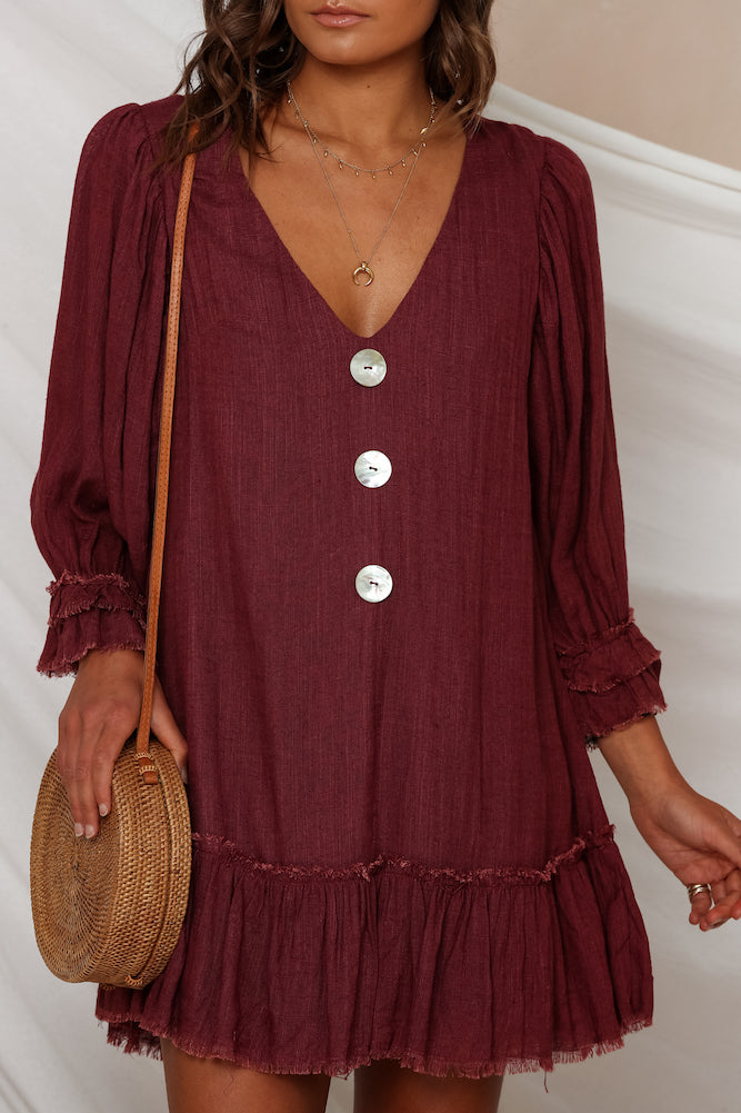 Chaumon Dress Maroon