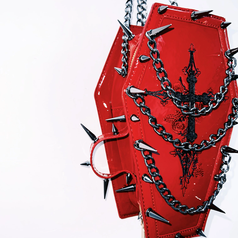 Rivet cross pattern metal chain bag | Festival Outfits Women