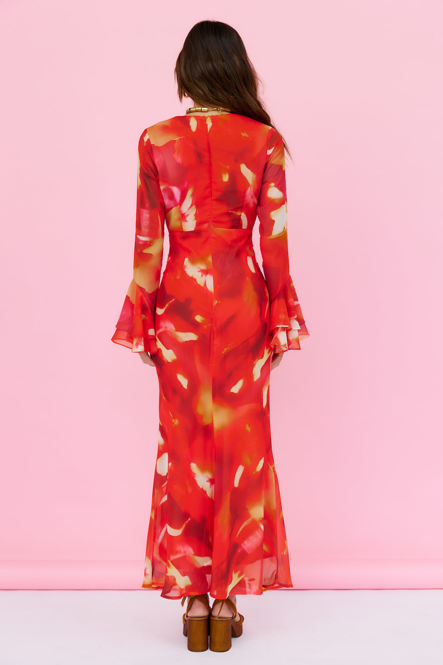 Around The Oasis Maxi Dress Red