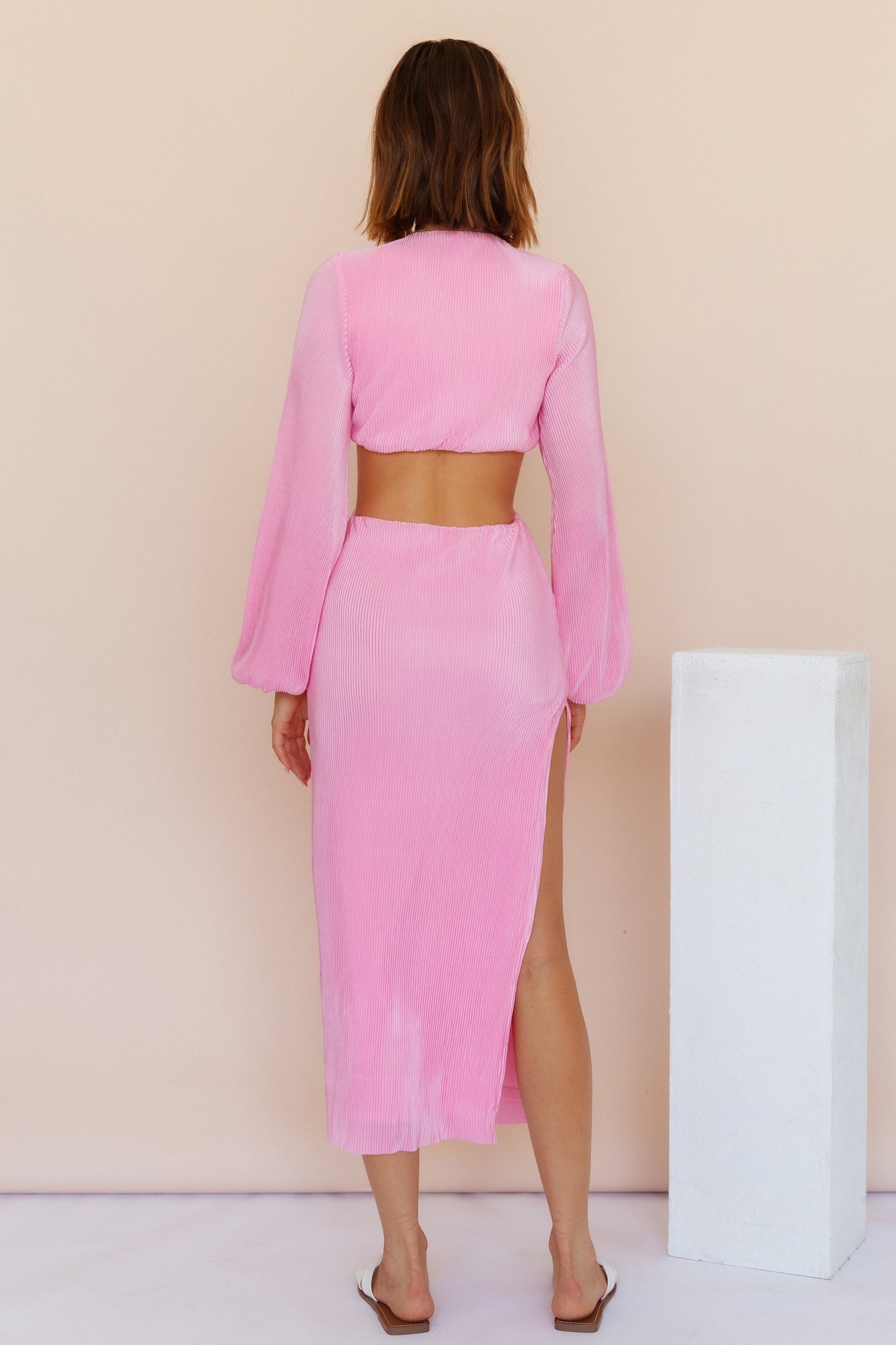 RUNAWAY THE LABEL Freja Midi Dress Bubblegum