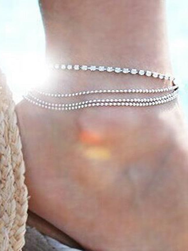 Ankle Bracelet Personalized Stylish Body Jewelry For Holiday Beach Classic Alloy Silver 1pcs for Women