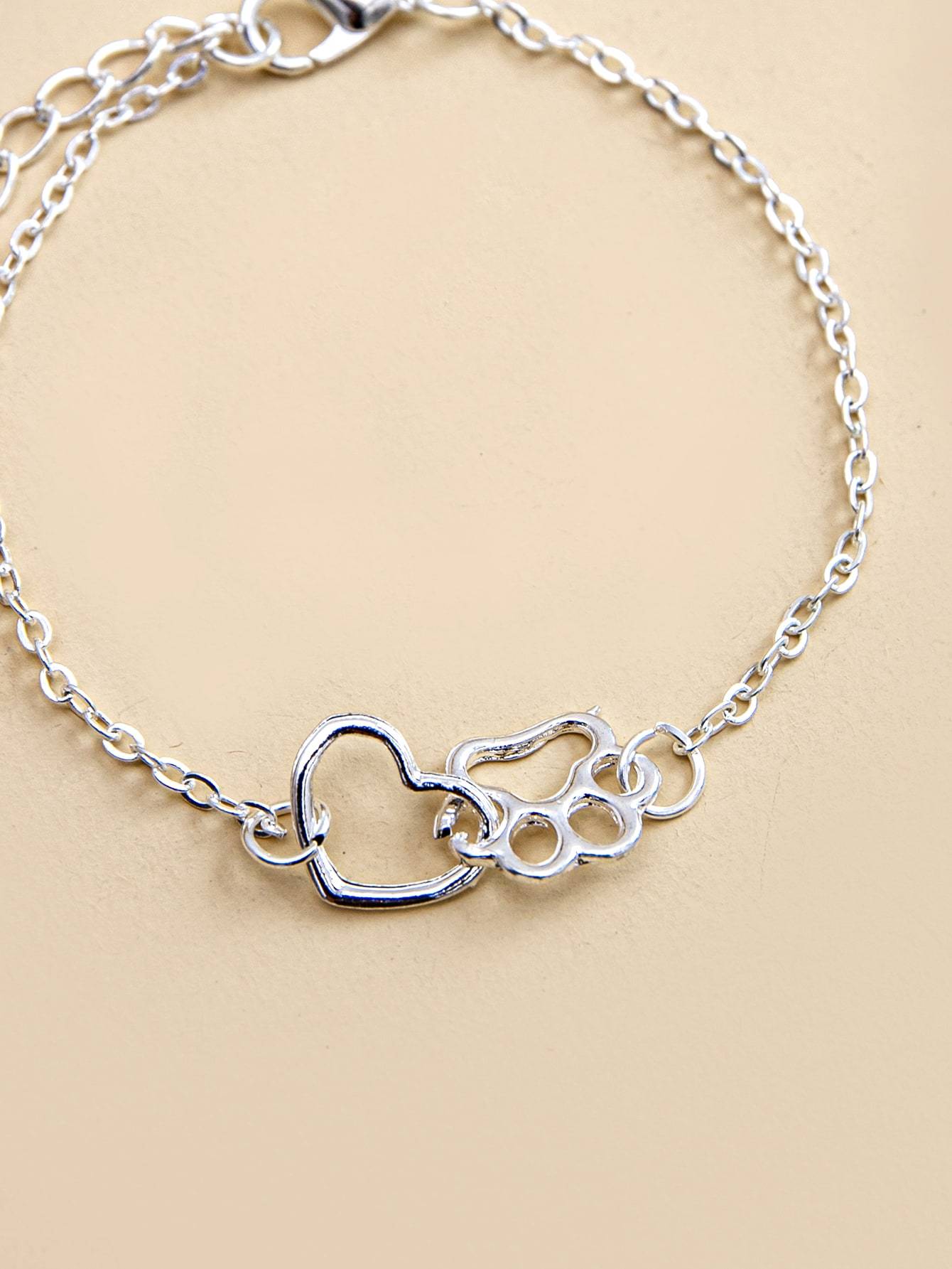 Hollow Out Heart Decor Bracelet for Women