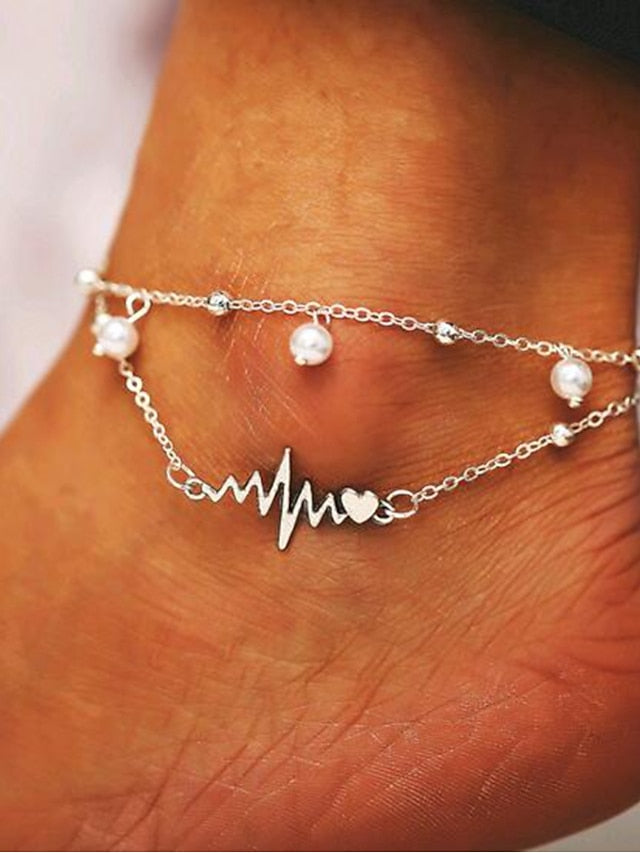 Ankle Bracelet Stylish Body Jewelry For Daily Beach Classic Alloy Silver 1PC for Women