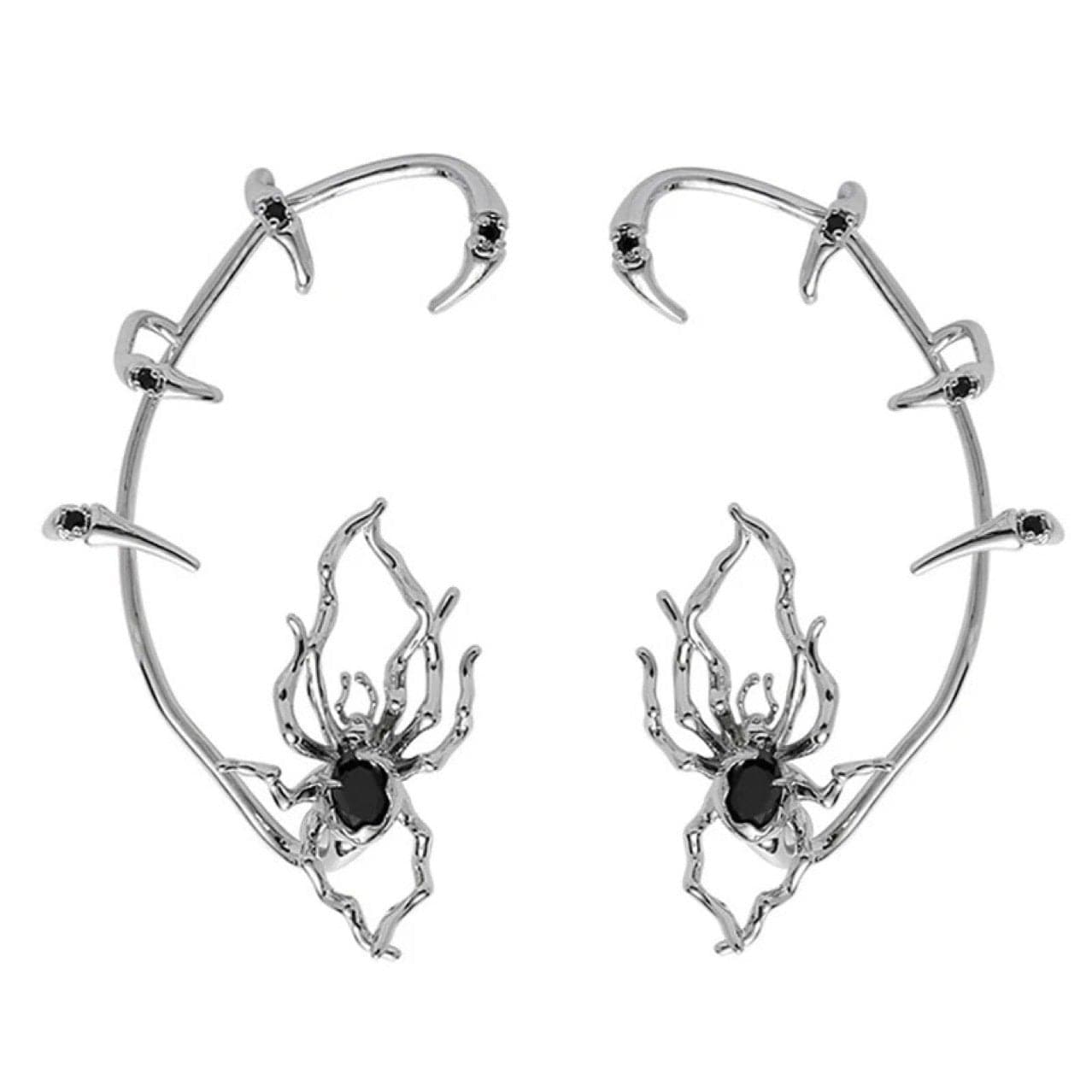 Spider decor black rhinestone earring | Festival Outfits Women