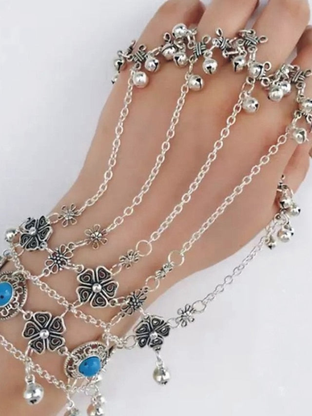 Chain Bracelet Classic Flower Fashion Personalized Alloy Bracelet Jewelry Silver For Date Beach for Women