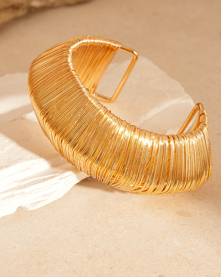 Metal Braided Wrap Cuff Bracelet