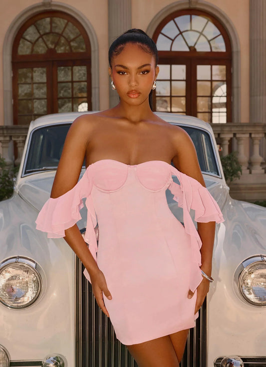 Bex Strapless Mini Dress - Pink