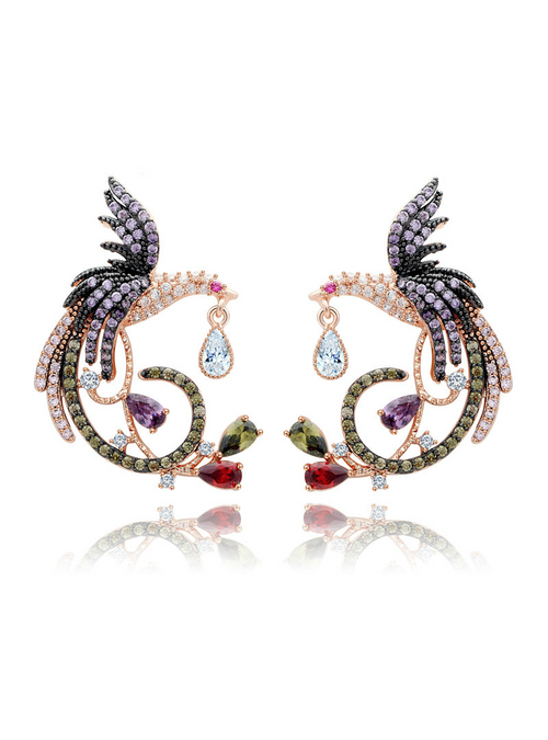 Arrival Jewelry Clear Phoenix Stud Earrings