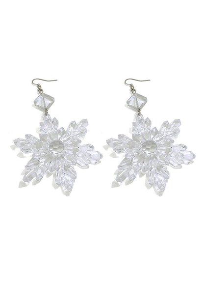 Clear Snowflake Earrings