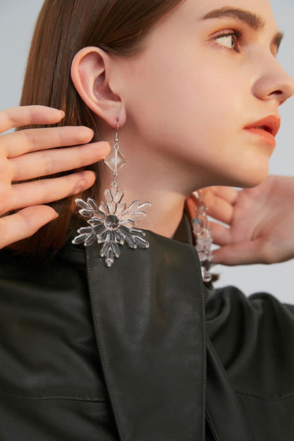 Clear Snowflake Earrings