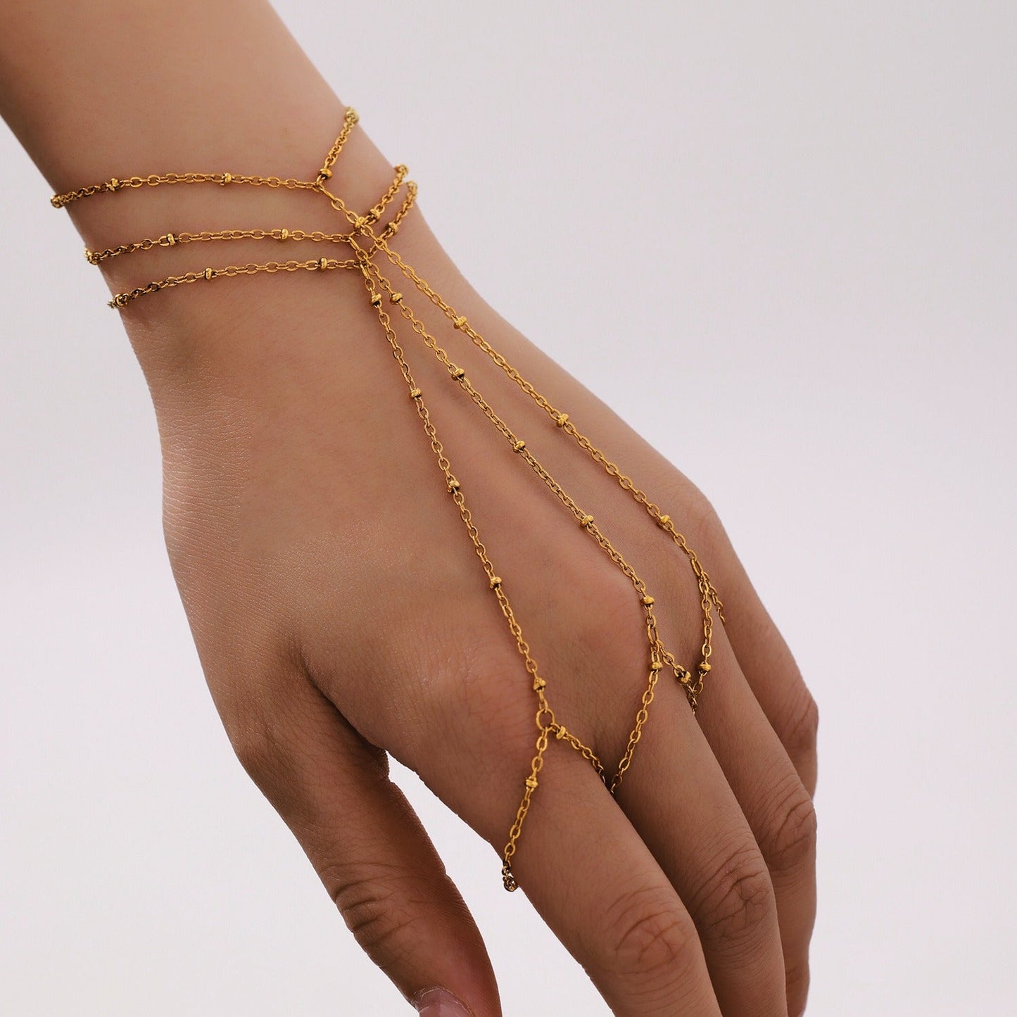 18K Gold Plated Stainless Steel Knuckle Finger Bracelet