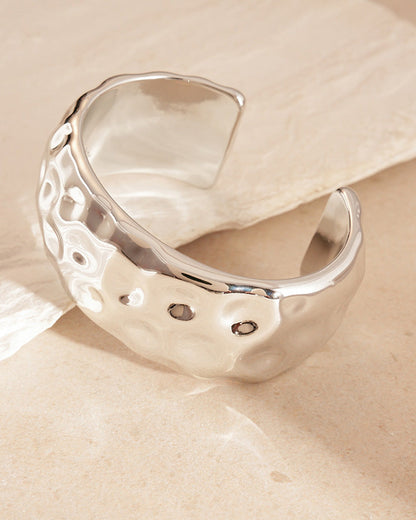 Wide Metal Geometric Bracelet