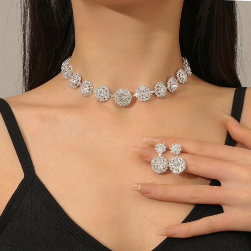 Simplicity Formal Solid Rhinestone  (With Necklaces &amp; Earrings)