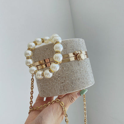Casual Daily Party Rhinestone Chains Pearls Decor Patchwork Bags(3 Colors)