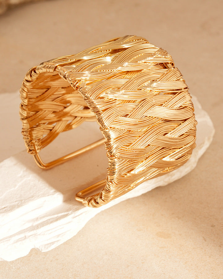 Metal Braided Wrap Cuff Bracelet