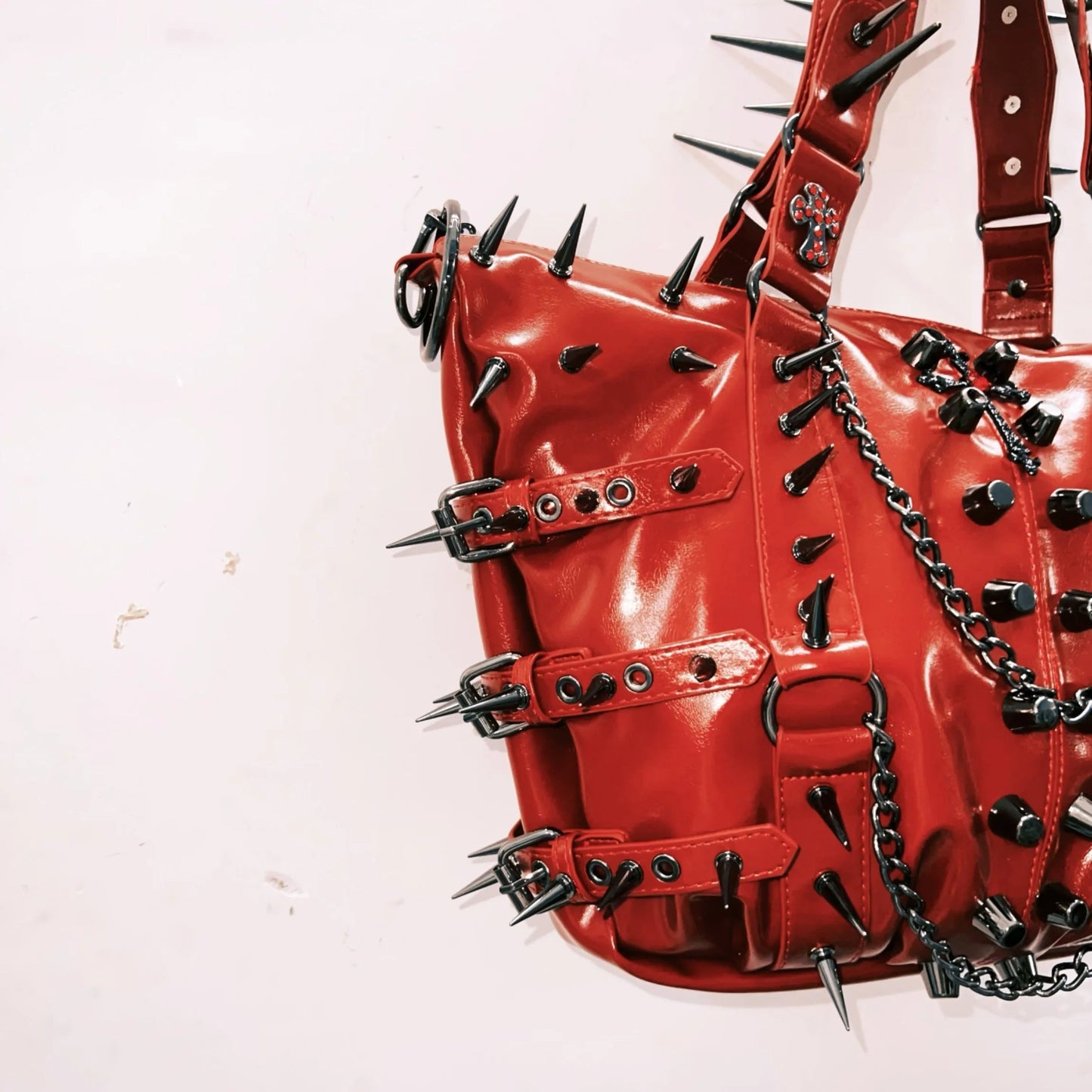PU leather rivet metal chain handbag  | Festival Outfits Women