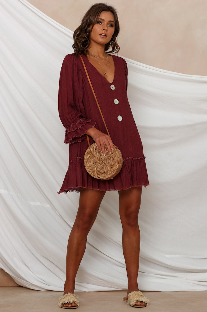 Chaumon Dress Maroon
