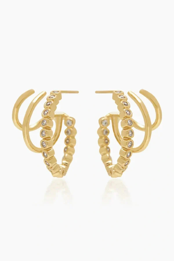 Sakura Gold Triple Hoops