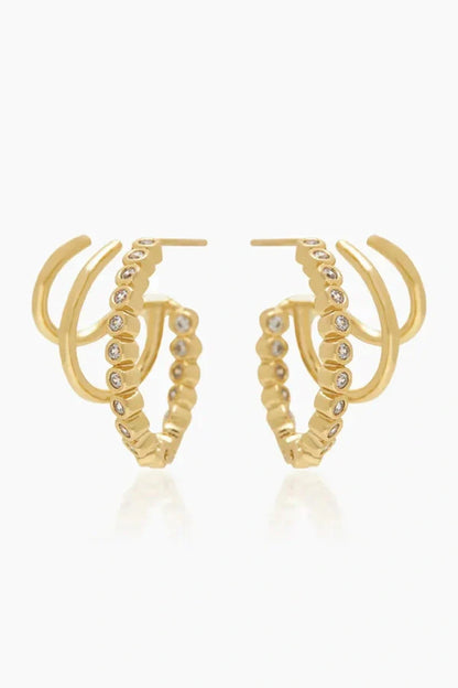 Sakura Gold Triple Hoops