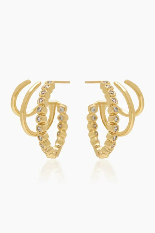 Sakura Gold Triple Hoops