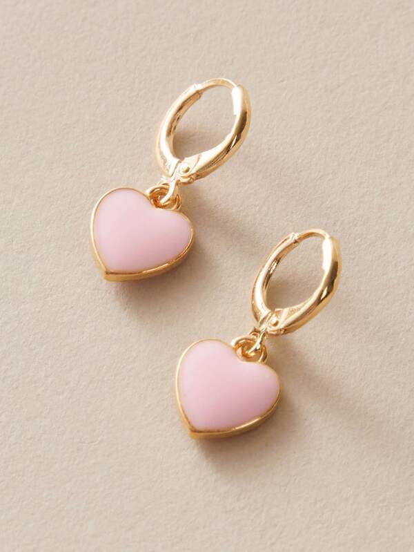 1pair Heart Drop Ear Cuff for Women