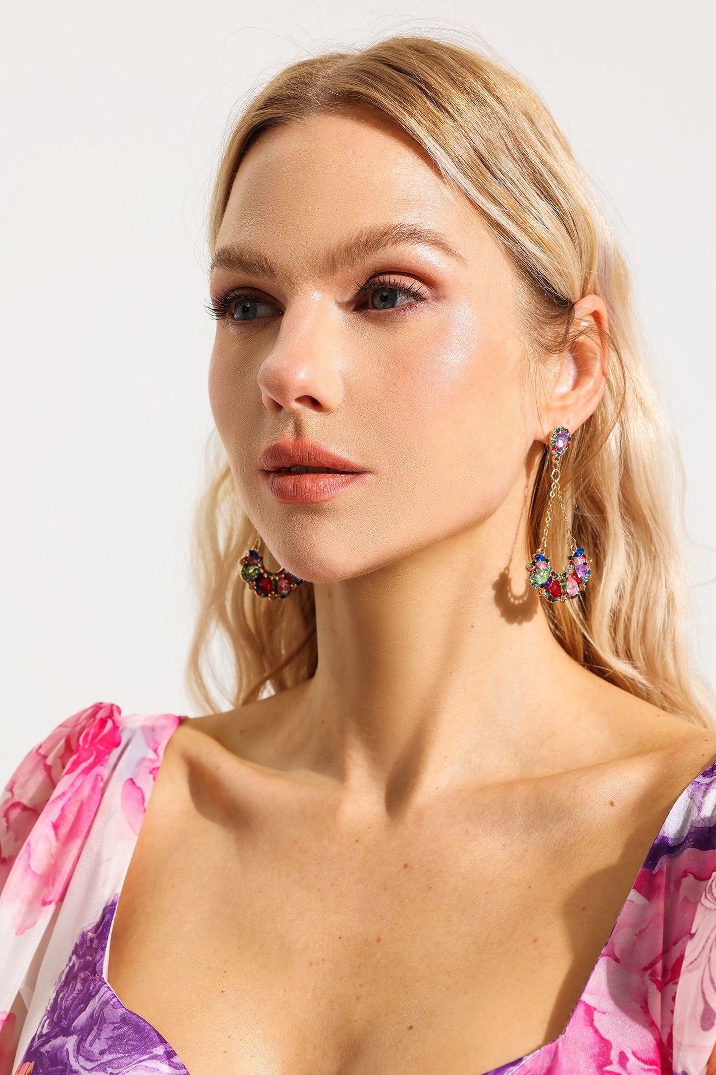 Faux Fancy Colored Diamond Drop Earrings