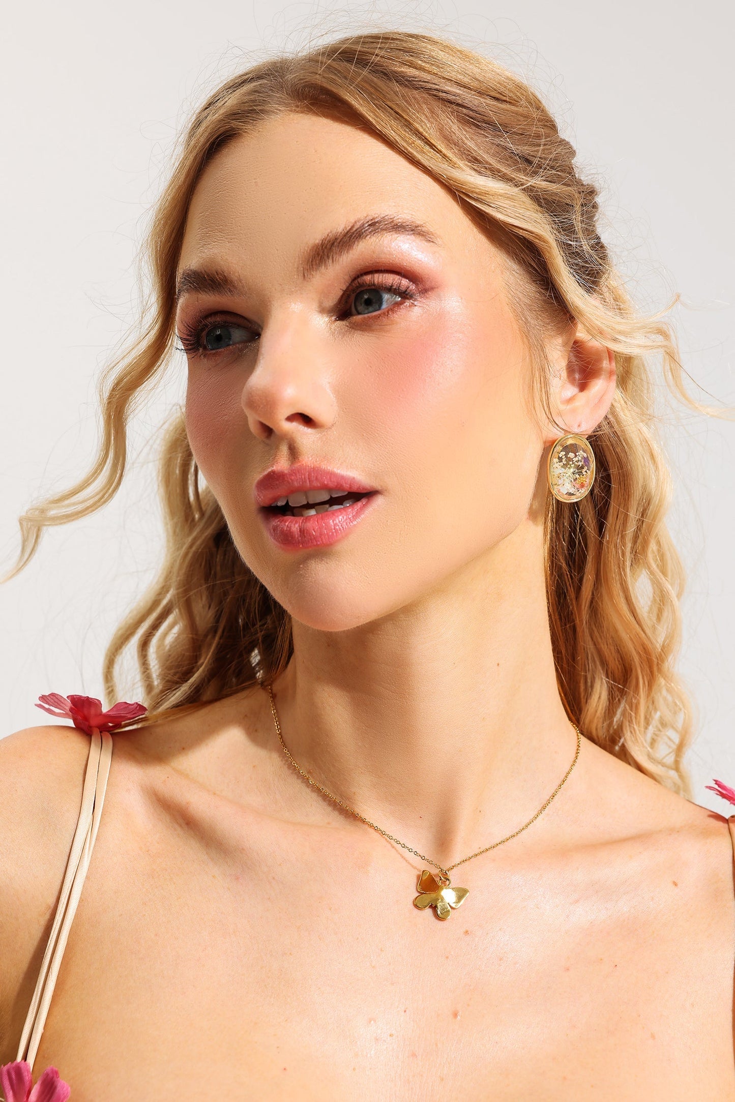 Floral Uv Glue Earrings