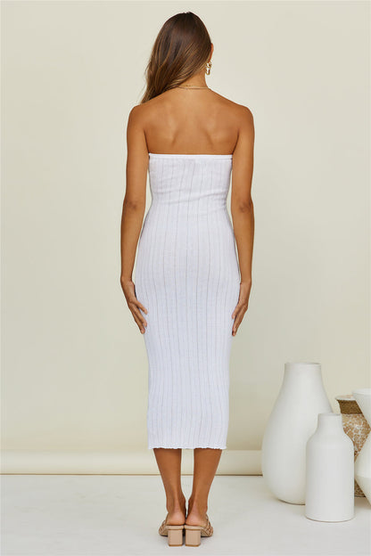 SNDYS Baha Knit Midi Dress White