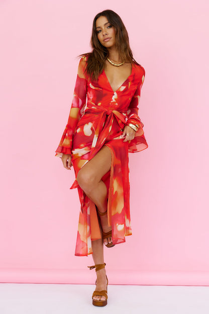 Around The Oasis Maxi Dress Red