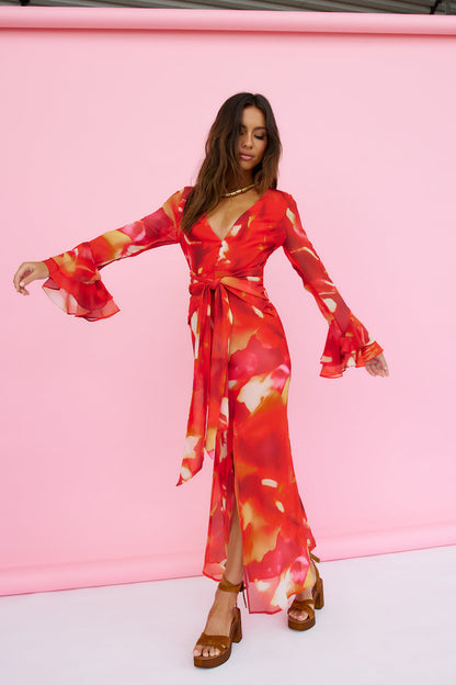 Around The Oasis Maxi Dress Red
