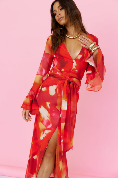 Around The Oasis Maxi Dress Red