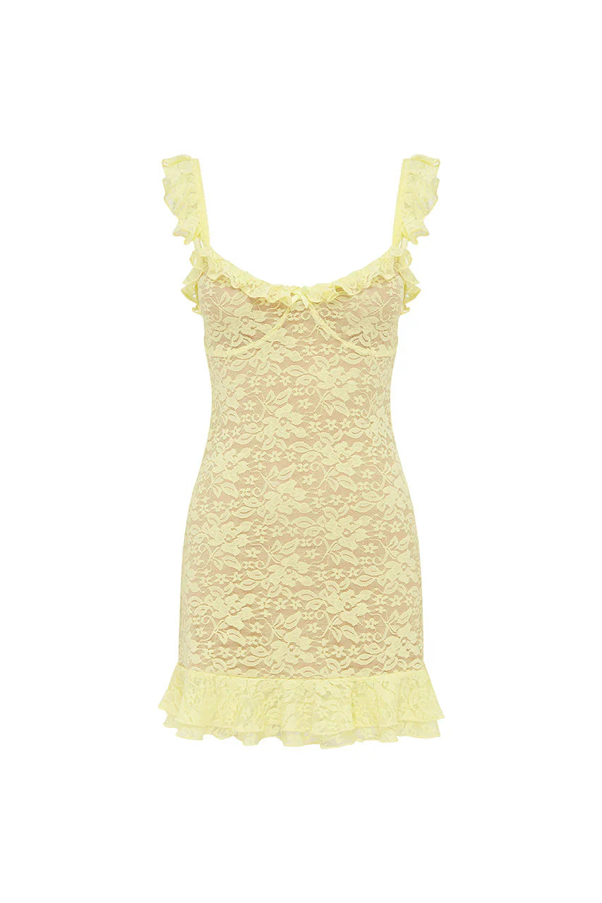 Ava Mini Dress - Lemon