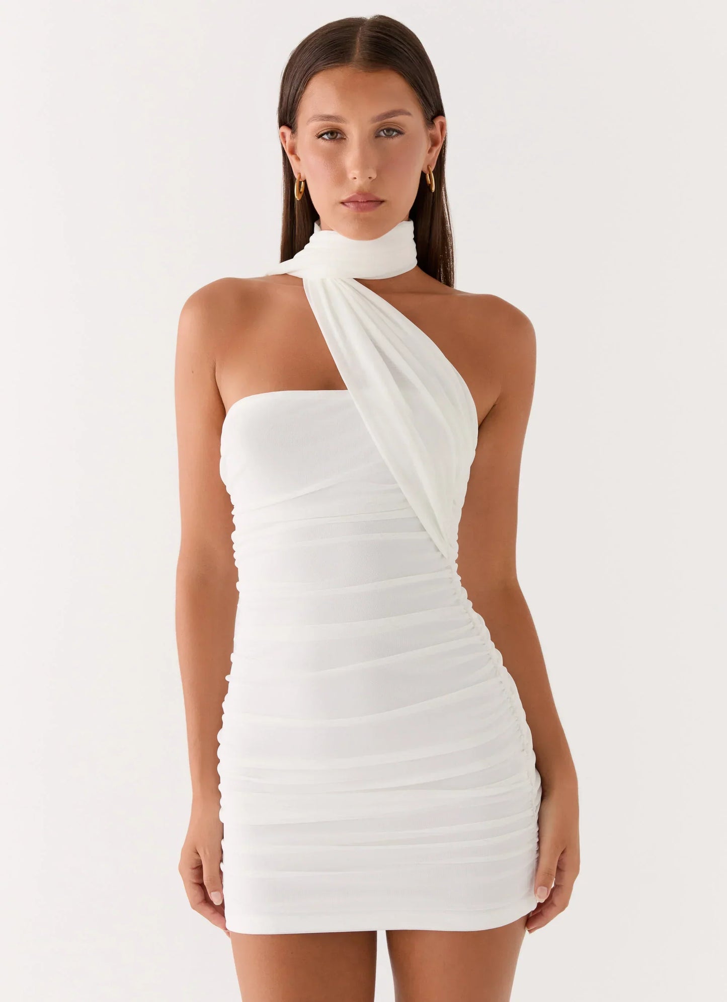 Breaking News Micro Mini Dress - White