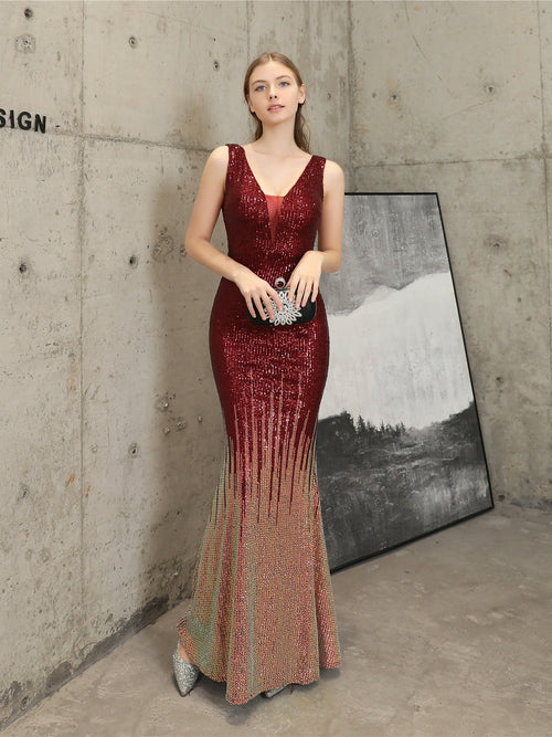 Sequin high-end evening dress