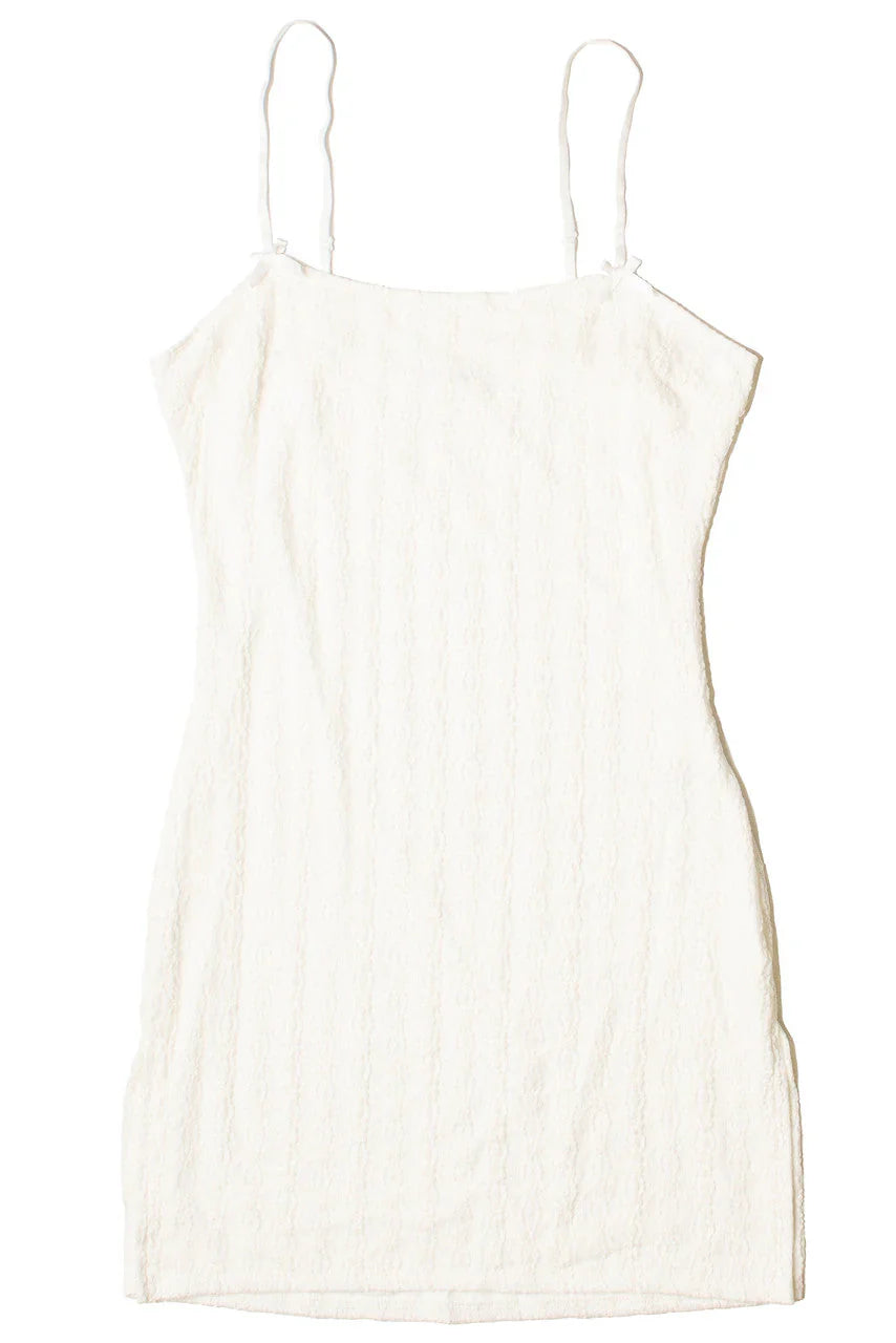 Bow Detail Lined Lace Mini Dress