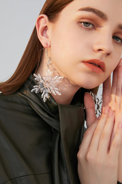 Clear Snowflake Earrings