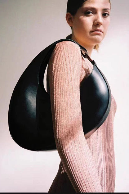 Italian Niche Design Crescent Hobo Shoulder Bag