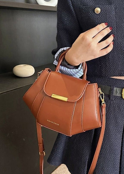 Structured Mocha Mini Bag – Gold Hardware Crossbody