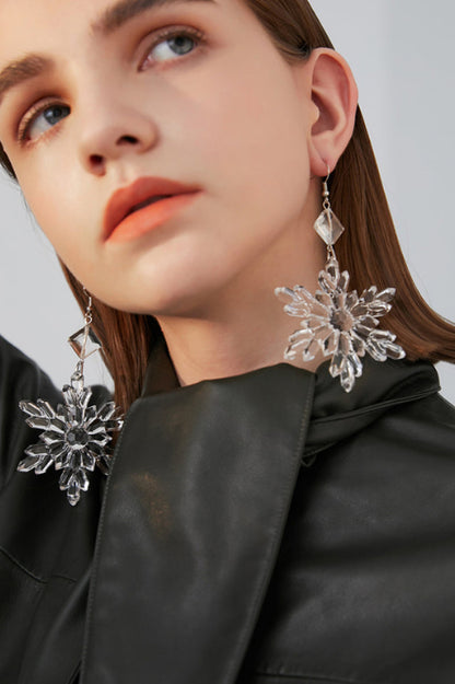 Clear Snowflake Earrings