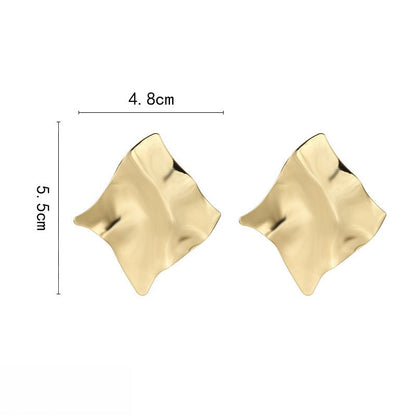 Asymmetrical Mirror Polished Statement Earrings