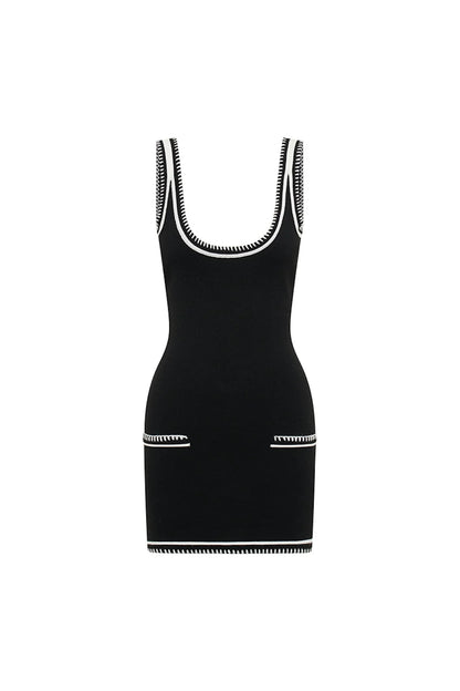 Beverly Mini Dress - Black/White