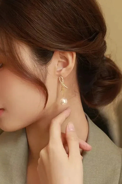 Luciana Pearl Bow Earrings