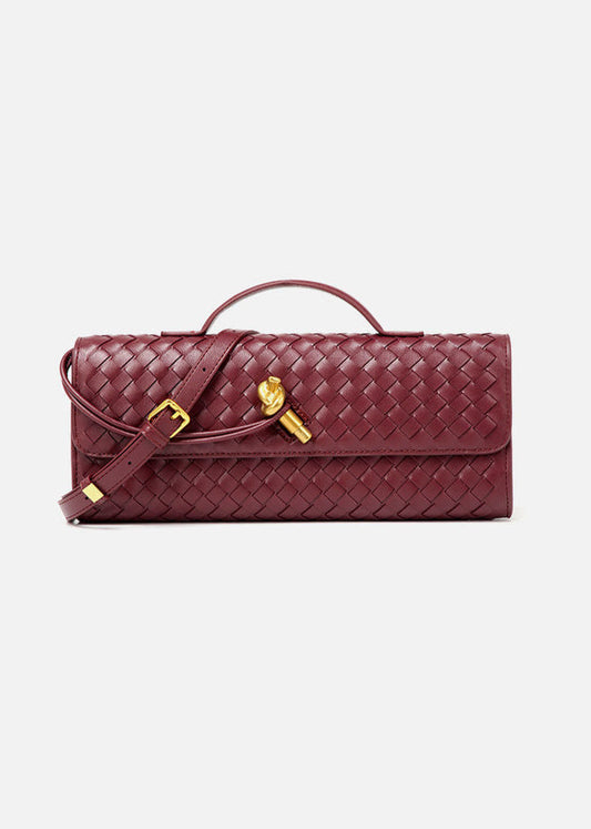 Maribel - Woven Leather Crossbody Bag with Top Handle