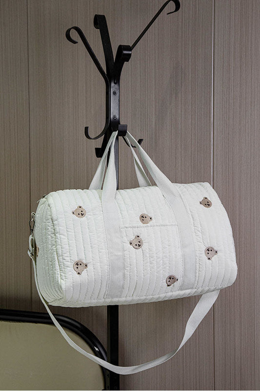 Summer New Bear Embroidery Boston Bag