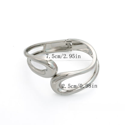 Wide Openwork Coil Metal Cuff Bracelet