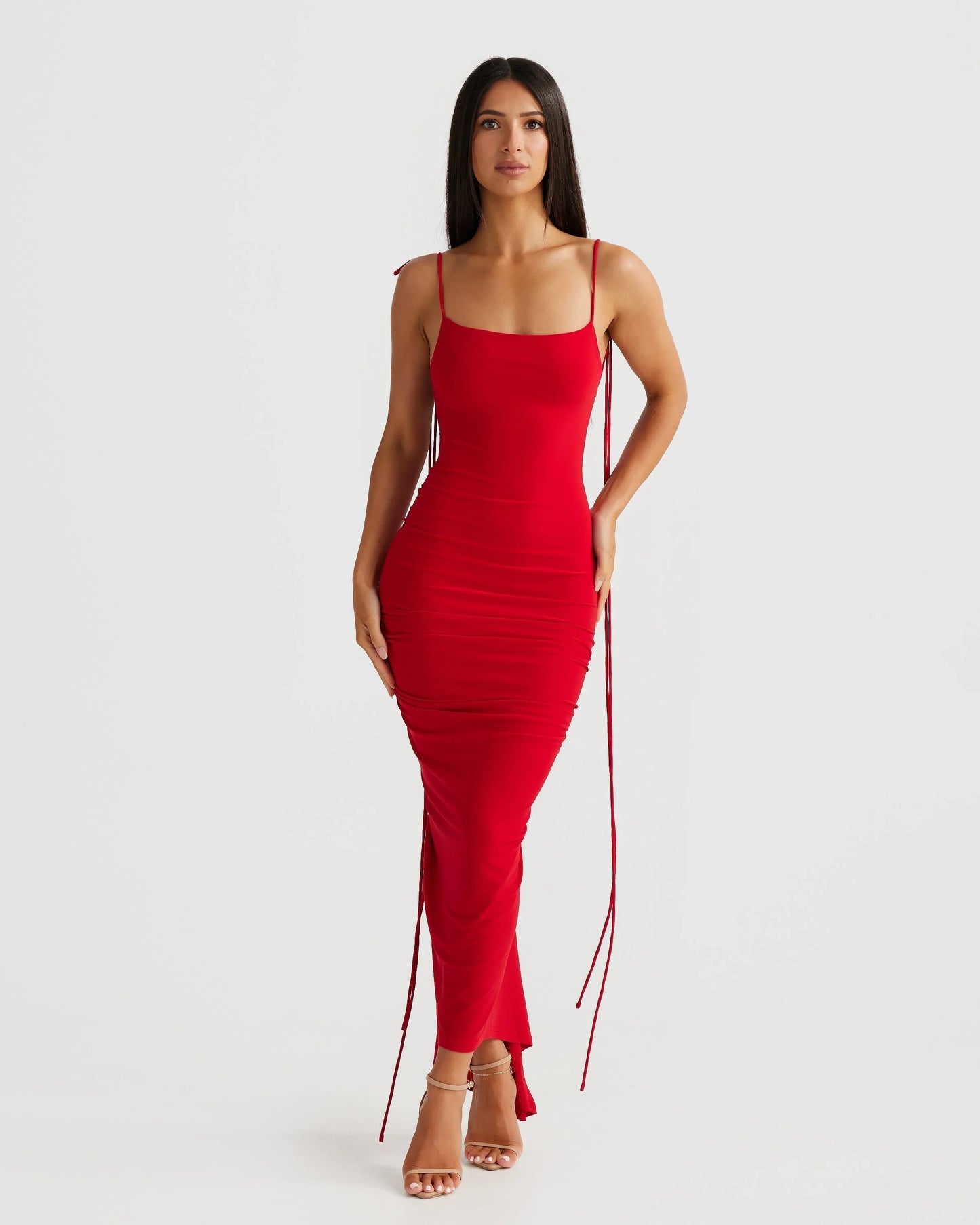 Azari Midi Dress - Red