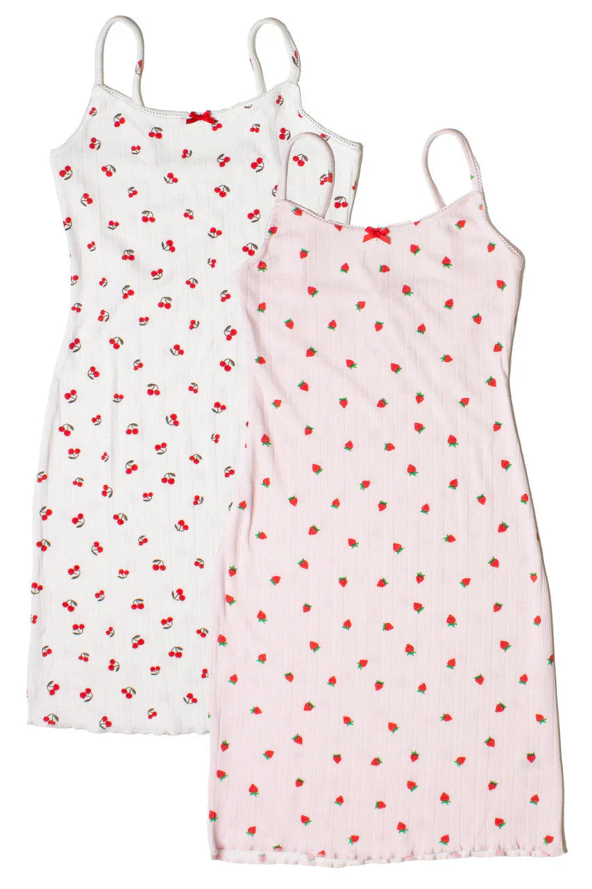 Bow Detail Fruit Print Mini Dress