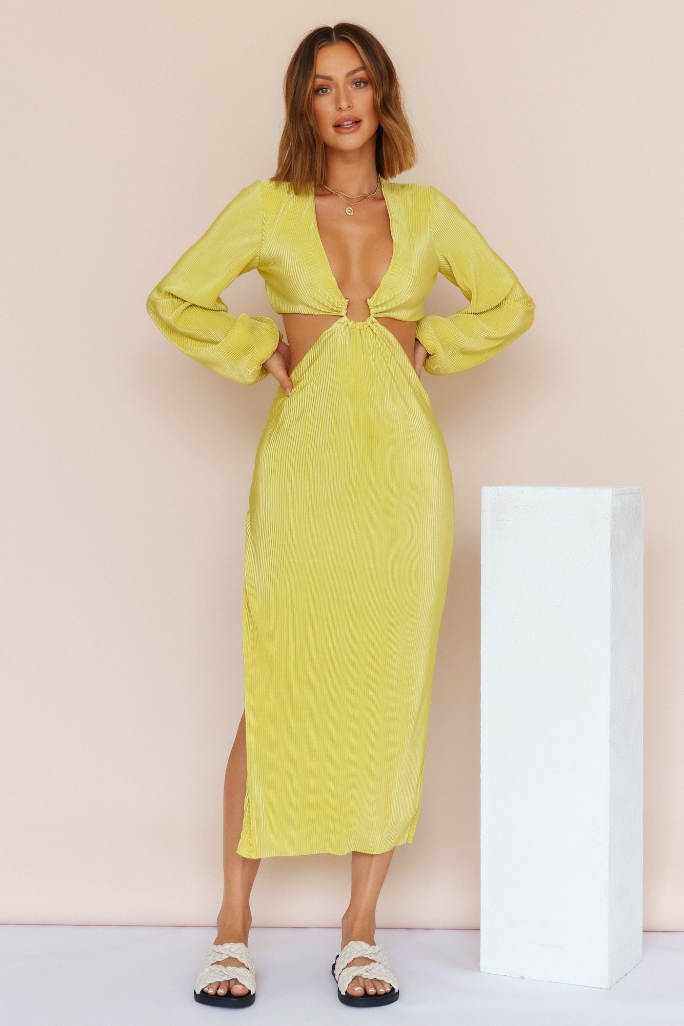 RUNAWAY THE LABEL Freja Midi Dress Citrus