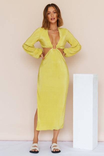 RUNAWAY THE LABEL Freja Midi Dress Citrus