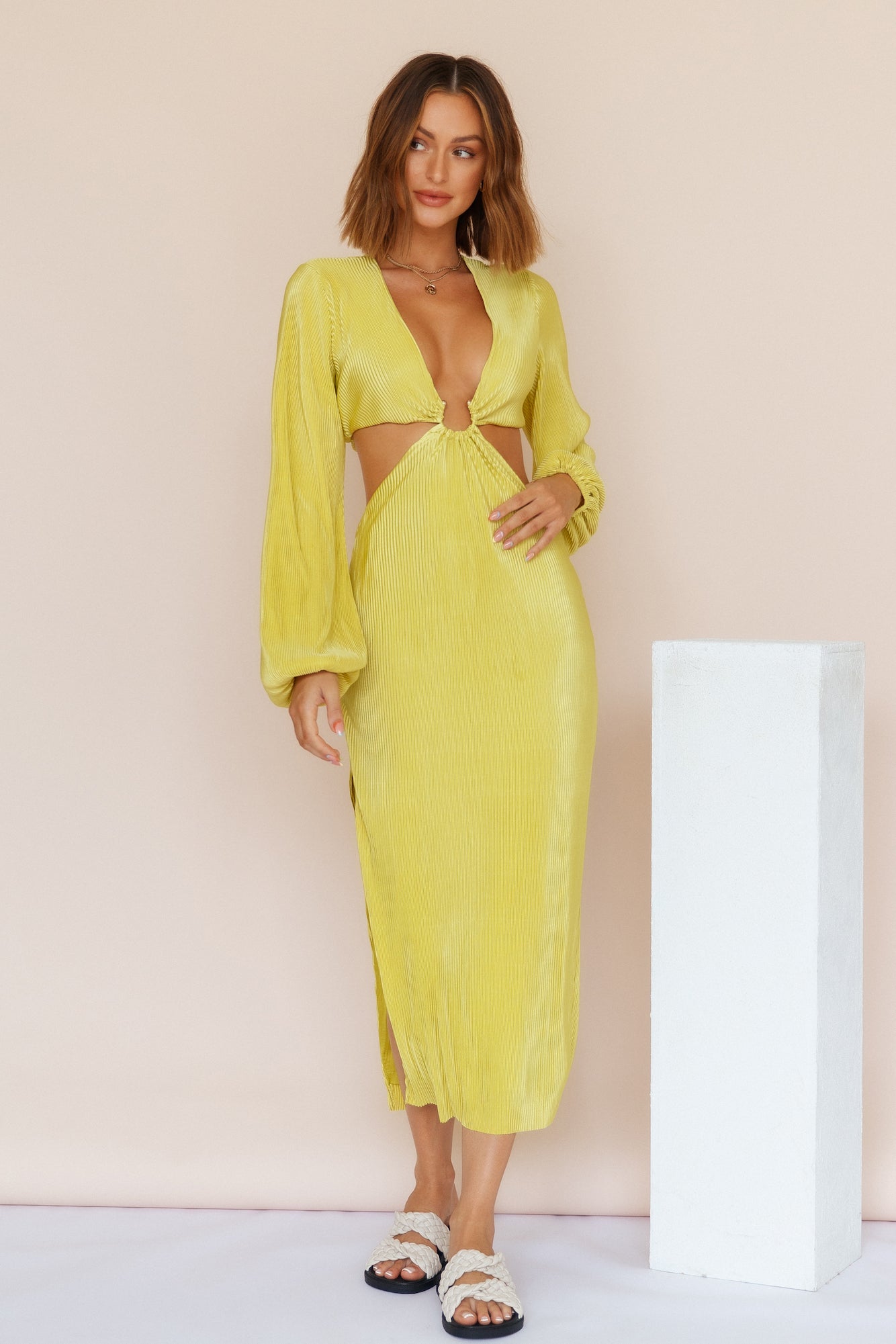 RUNAWAY THE LABEL Freja Midi Dress Citrus